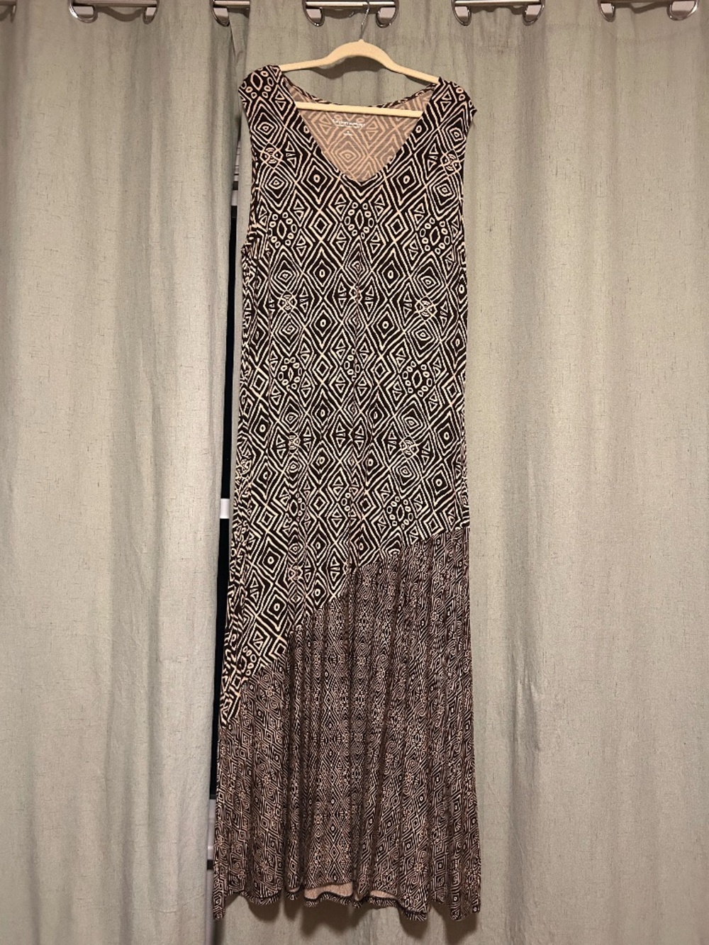 Soft Surroundings, Black & Brown Maxi dress, Women's sz 1XL